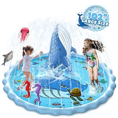 102 Inch Splash Pad Sprinkler & Wading Pool For Kids Extra Large Thicker • $44.89