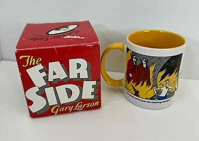 The Far Side Gary Larson Coffee Mug 1998 Today Is The First Day Devil Hell Mug • $38.95
