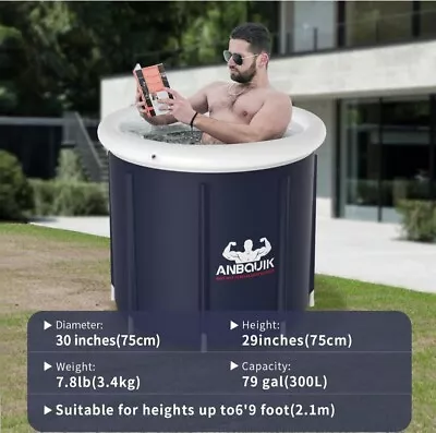 Ice Bath Tub For Adults & Athletes Portable Cold Water Bath With Lid For Recove • $39.99