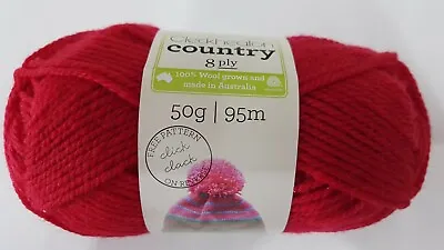 Cleckheaton Country #1872 Red 100% Pure Wool 8 Ply • $5.50