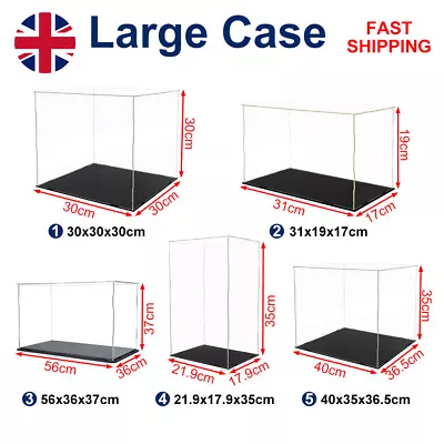 Large Acrylic Display Case Dustproof Box Perspex Clear Collectibles Model New • £13.19