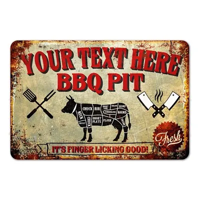 Personalized BBQ PIT Custom Metal Sign Pub Mancave Barbeque Patio 108120075001 • $20.95