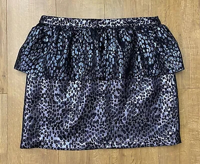 Ladies Mix Blak Metallic Silver Sparkly Summer Party Skirt Size UK 18  ASOS • £8.99