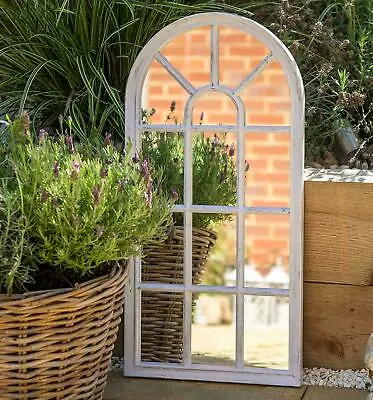 £25.99 • Buy Rustic Look Window Style Arch Mirror Garden Home Wall Mounted Vintage 69x35cm