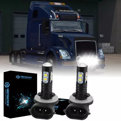 For Volvo VNL VN 2003-2015 - 2PCS 881 LED Fog Light Lamp Replacement Bulbs 6000K • $17.99