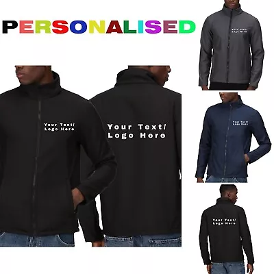 Personalised Mens Professional Windbreaker Softshell Jacket | Add Your Text Logo • $25.25