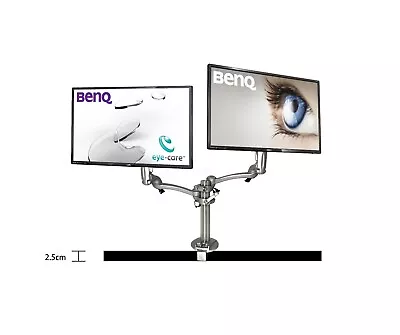 (Used) 2 X Benq 27  GW2760HL Monitor + 1 X Ellipta Monitor Arm • $209