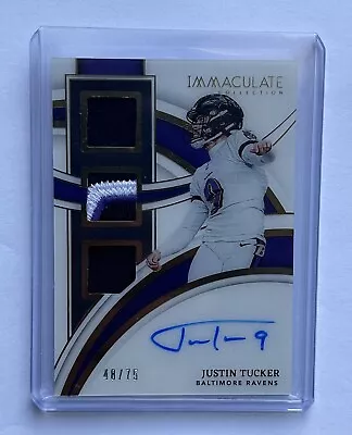 2023 Immaculate Justin Tucker #IPC-JTU Immaculate Collection /75 On Card Auto • $100