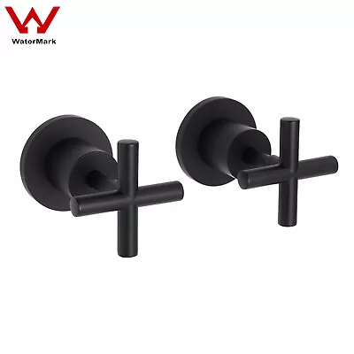 Matt Black Round Taps Set For Bathroom Laundry Shower Basin Sink Spout Bathtub • $73