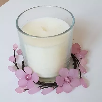 Flower Jem Decorative Pillar Candle Rings Cream / Pink  • £4