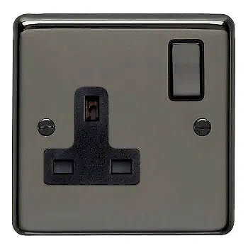 £5.49 • Buy SHPELEC Round Edge Black Nickel Electrical Sockets And Switches USB Wall Socket
