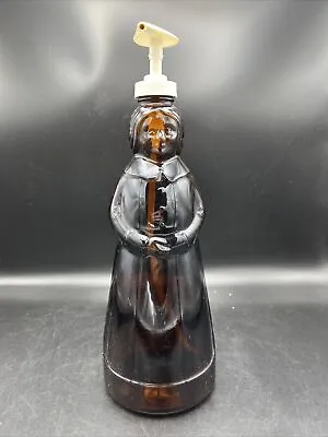 Vintage Amber Brown Glass Squirt Bottle Syrup Bottle Mrs. Butterworth L-13803 • $39.99