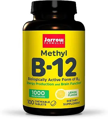 £13.53 • Buy Jarrow Formulas Methyl Vitamin B-12 1000mcg Lemon 100 Chewable Tablets Energy