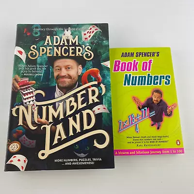 ADAM SPENCER'S NUMBERLAND And BOOK OF NUMBERS Bundle Of 2 Books PUZZLES • $32