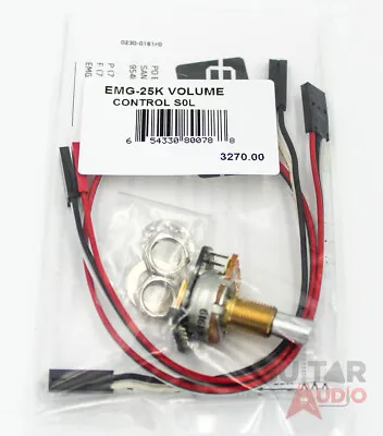 EMG 25k Solderless B122 Volume Control Pot Solid Shaft (3270.00) • $18