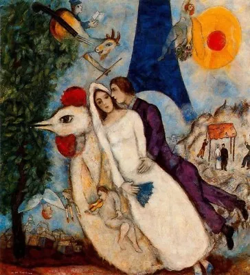 Marc Chagall Oil Painting Signed.. • $499