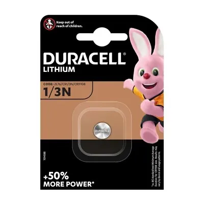 Duracell 1/3N CR1 Lithium Battery 3V - 2L76 2LR76 CR11108 DL1/3N K58L CR1/3N • £5.99