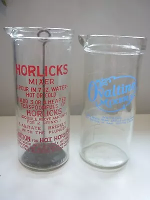 Vintage Horlicks Glass Mixer Jug & Plunger / Vintage Ovaltine Glass Mixer Jug  • £18.99