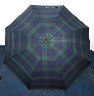 Polo Ralph Lauren Vintage 1980s Blackwatch Tartan Plaid Blue Green Golf Umbrella • $314.99