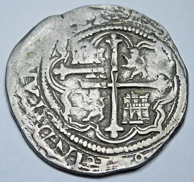 1500s Philip II Mexico Silver 1 Reales Spanish Colonial Pirate Treasure Cob Coin • $324.95