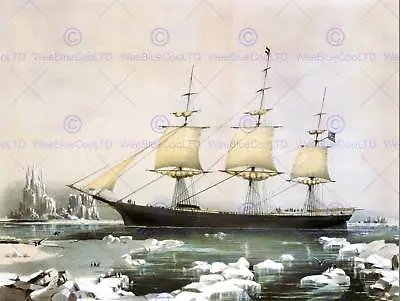 Painting Draw Red Jacket Clipper Ship Cape Horn Ice Trade Sail Art Print Cc1162 • £11.99