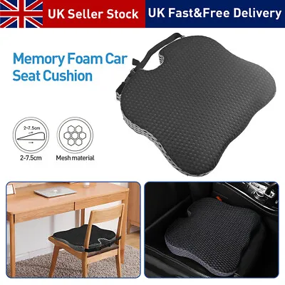 Memory Foam Thick Car Front Seat Cushion Office Chair Wedge Breathable Pad Mat • £15.99