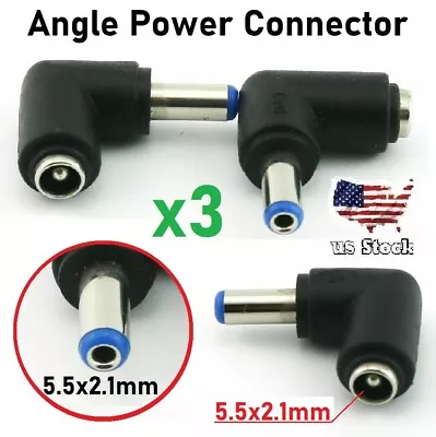 3x DC Power Connector 90 Degree Right Angle 5.5x2.1mm Female To 5.5x2.1mm Male • $3.48