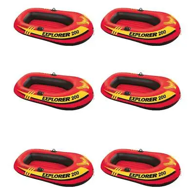 INTEX Explorer 200 Inflatable Two Person Raft Boat Set (Open Box) (6 Pack) • $97.99