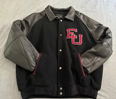 Vintage 1990s Ecko Unlimited Leather Varsity Jacket • $105