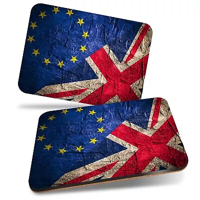 2x MDF Cork Placemat 29x21.5cm European Union Jack Flag UK Brexit #8430 • £19.99