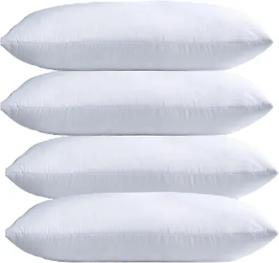 Goose Feather & Down Pillows Pillow Extra Filled Hotel Quality Pack Of 4 • £28.99