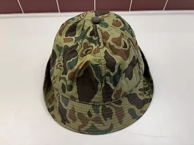 Vtg Youngan Camo Jones Style Hat Ear Flaps Foam Insulated Duck Hunter Cap Size S • $14