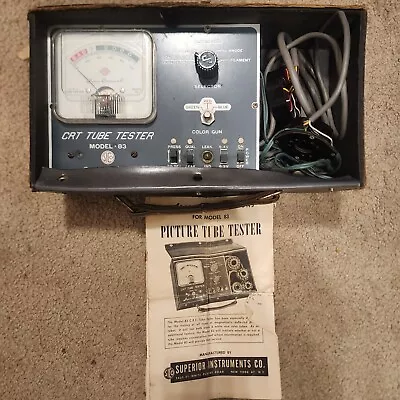 Sico Model 83-A CRT Picture Vacuum Tube Tester In Case Tested And Works Vintage • $45