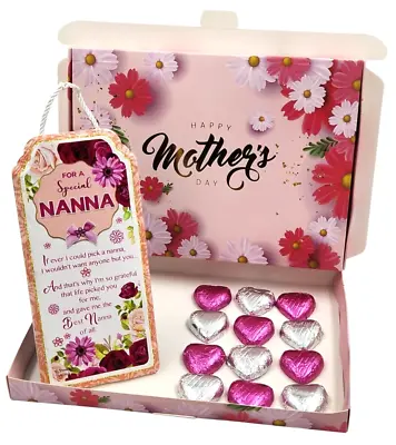 Nanna Mothers Day Gift Ceramic Plaque Keepsake Milk Chocolate Hearts Hamper Mum • £9.99