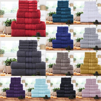 £14.99 • Buy 8-Piece Bale Bath Towel Gift Set 400 GSM 100% Cotton Soft Absorbent Bath Sheets