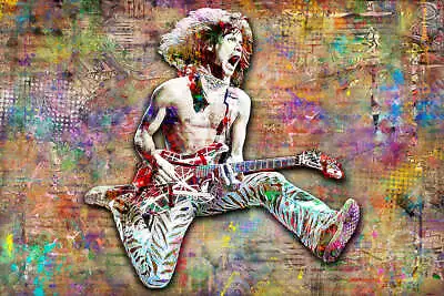 Eddie Van Halen Poster Eddie Van Halen 4 Gift Van Halen Tribute Fine Art • $16.99