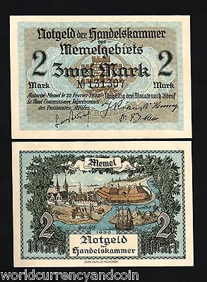 Memel 5 Marks P4 1922 Euro Unc Scarce Bill Money Germany Lithuania Bank Note • $89.99