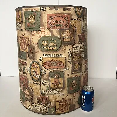 Vintage Lamp Shade 20” Tall US Battles Eagle 1776-1812 • $65.90