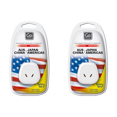 $28 • Buy 2x Go Travel AU/NZ To USA/JAPAN Adapter 2 Pin Wall Power Outlet Plug Socket