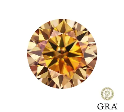 Champagne Colored Moissanite Stone Loose Round Shape D VVS1 With GRA Report • £30.17
