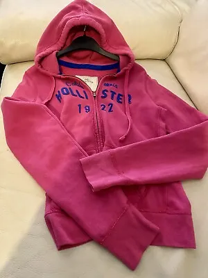 Bright Pink Hollister Hooded Sweat Tracksuit Top Size M • £6