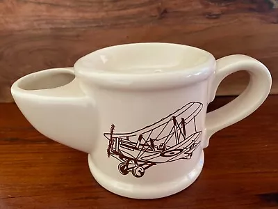 Vintage Wade Pottery England Ceramic Shaving Mug Biplane Motif With Shaving Soap • $40