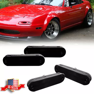 4PCS Smoked Front & Rear Side Marker Lights Lamps For 1990-2005 Mazda Miata MX-5 • $24.99