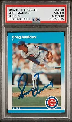 1987 Fleer Update Glossy #u-68 Greg Maddux Rc Psa 9 Dna Auto 10 • $93.30