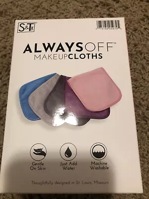 S&T INC. Always Off Reusable Makeup Remover Cloths 6” X 12” Solid Assorted Col • $9