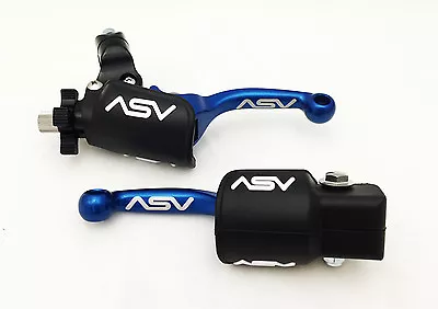 ASV F3 Front Brake Clutch Perch Levers Shorty Blue Dust Covers YZ 250 250X • $159.95