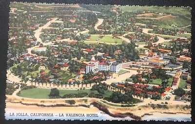 La Jolla Linen Birdseye La Valencia Hotel CA Vintage Postcard V60 • $10