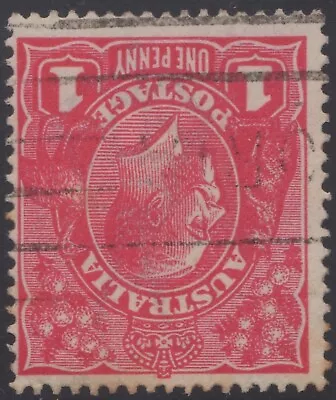 Australia KGV 1d Red SW Scarlet-red INVERTED WMK Used • $6.99