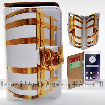 $13.98 • Buy For OPPO Series - Gold Treasure Chest Print Wallet Mobile Phone Case Cover