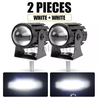 2X Motorcycle Headlight LED Spot Light White Hi-Lo Beam Fog Driving Lamp ATV UTV • $16.98